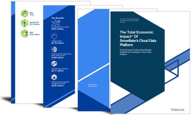 Cloud data platform: ROI of 612%, US$21M benefits in 3 years